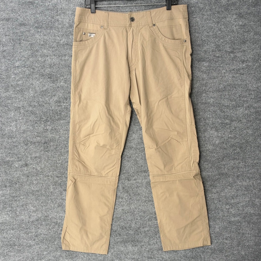 Kuhl Radikl Mens 34x30 Khaki Tan Hybrid Hiking Pants Stretch Outdoor Utility